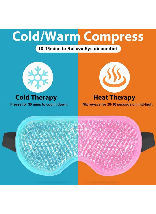 BeeVines Gel Eye Mask, 2 Pack Cooling Ice Masks for Puffy Eyes for Men & Women, Cold & Warm Compress for Post Surgery, Puffiness, Allergies, Sinuses & Migraines Treatment