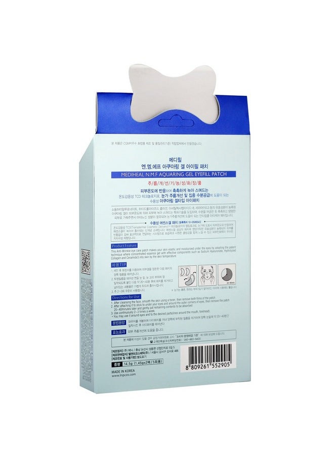 Mediheal N.M.F Aquaring Gel Eye Fill Patch 5 Pouch - Anti Wrinkle Under Eye Care Patches, NMF and Marine Collagen, Ceramide Intensive Moisturizing and Elasticity