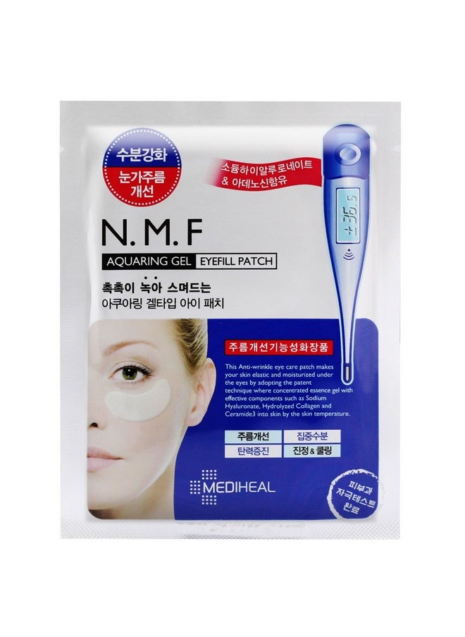 Mediheal N.M.F Aquaring Gel Eye Fill Patch 5 Pouch - Anti Wrinkle Under Eye Care Patches, NMF and Marine Collagen, Ceramide Intensive Moisturizing and Elasticity