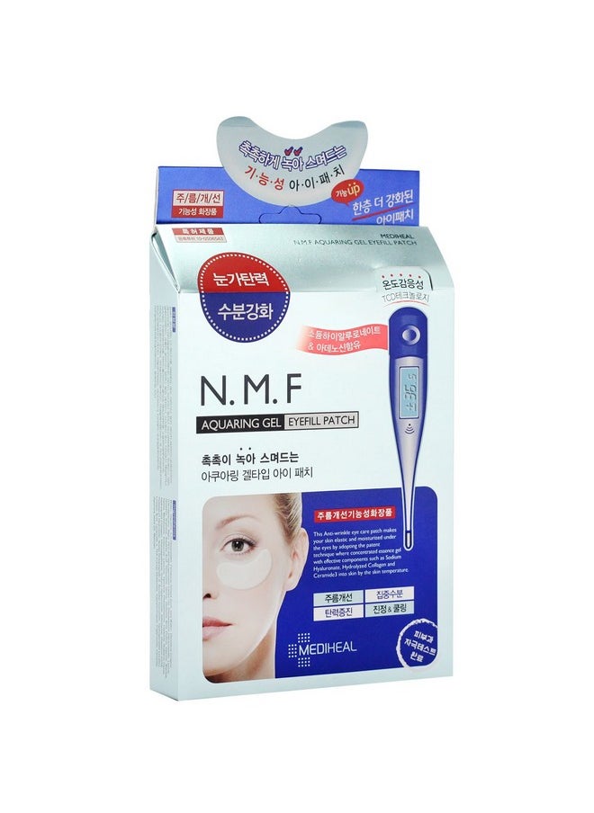 Mediheal N.M.F Aquaring Gel Eye Fill Patch 5 Pouch - Anti Wrinkle Under Eye Care Patches, NMF and Marine Collagen, Ceramide Intensive Moisturizing and Elasticity