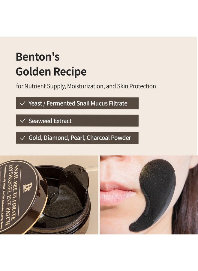 BENTON Snail Bee Ultimate Hydrogel Eye Patch (60pcs) - Hydrating Eye Patches | Snail Mucin Eye Patches | Reusable Eye Patches | Cooling Eye Patches