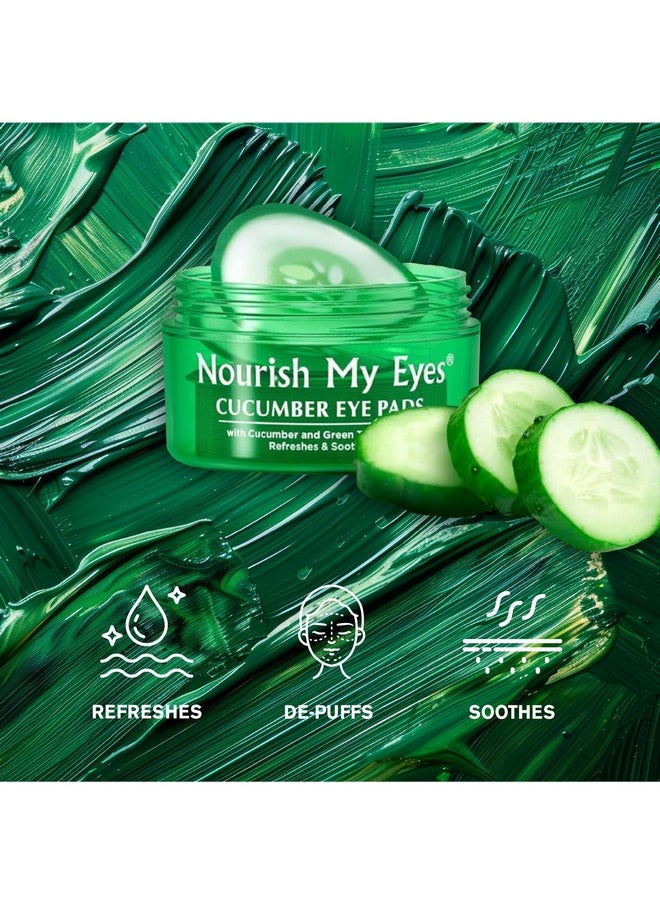Fran Wilson Nourish My Eyes Eye Pads - Soothe Tired Eyes, Reduce Puffiness & Dark Circles, hydrates the skin around the eyes - 36 Count - Cooling & Refreshing, Instantly (Cucumber)