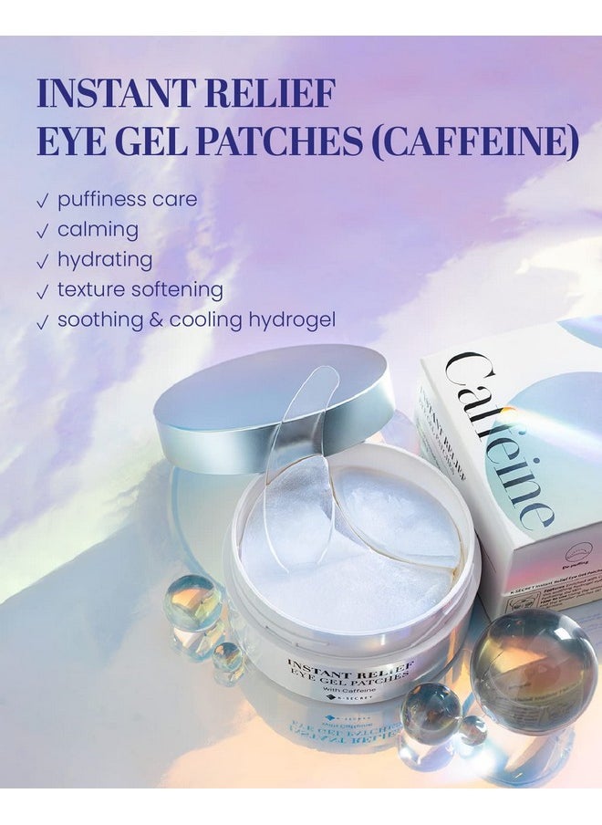 KSECRET Instant Relief Eye Gel Patches, 102g/3.45oz. 60pcs (15 full pairs) with CAFFEINE | Korean Skincare | Under Eye Cooling Masks for Anti-Wrinkles, Dark Circles, Puffiness, and Under Eye Bags…