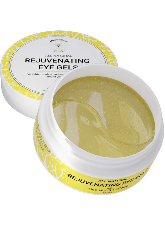 Doppeltree All Natural Caffeine Under Eye Patches & Hydrogel Masks (60 Pads) - Anti Aging Treatment for Crow Feet, Puffiness, Wrinkles, Dark Circles- Formulated in San Francisco