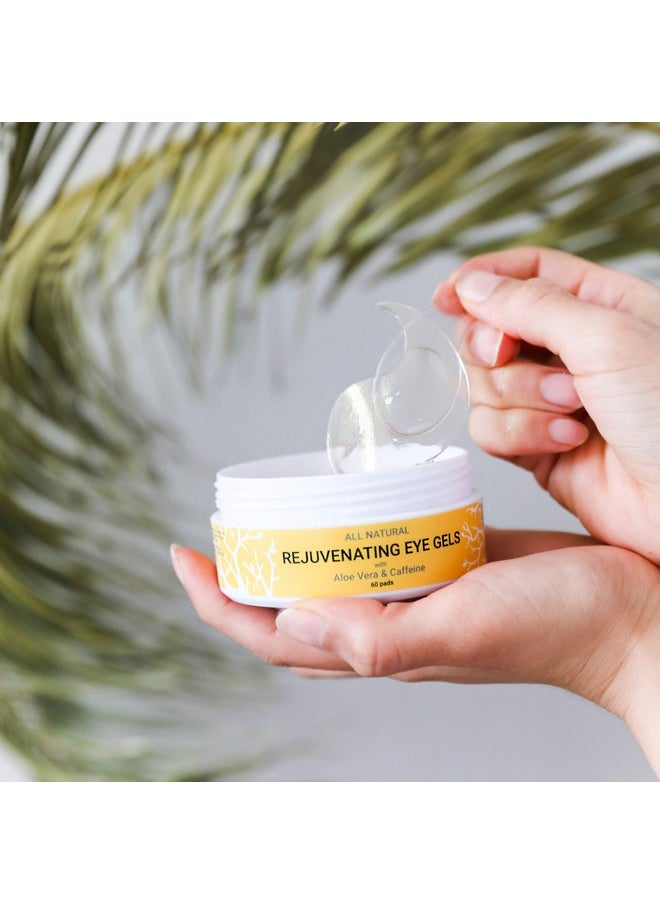 Doppeltree All Natural Caffeine Under Eye Patches & Hydrogel Masks (60 Pads) - Anti Aging Treatment for Crow Feet, Puffiness, Wrinkles, Dark Circles- Formulated in San Francisco