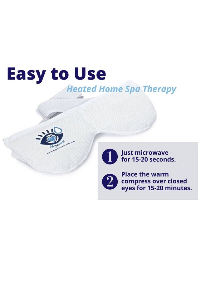 Heyedrate Heated Eye Mask - Soothing Warm Compress for Temporary Relief of Irritated Eyes, Dryness, Crusty Eyelids, Eyelid Bumps- Rejuvenate Your Eyes with Gentle Heat & Cold Therapy - White
