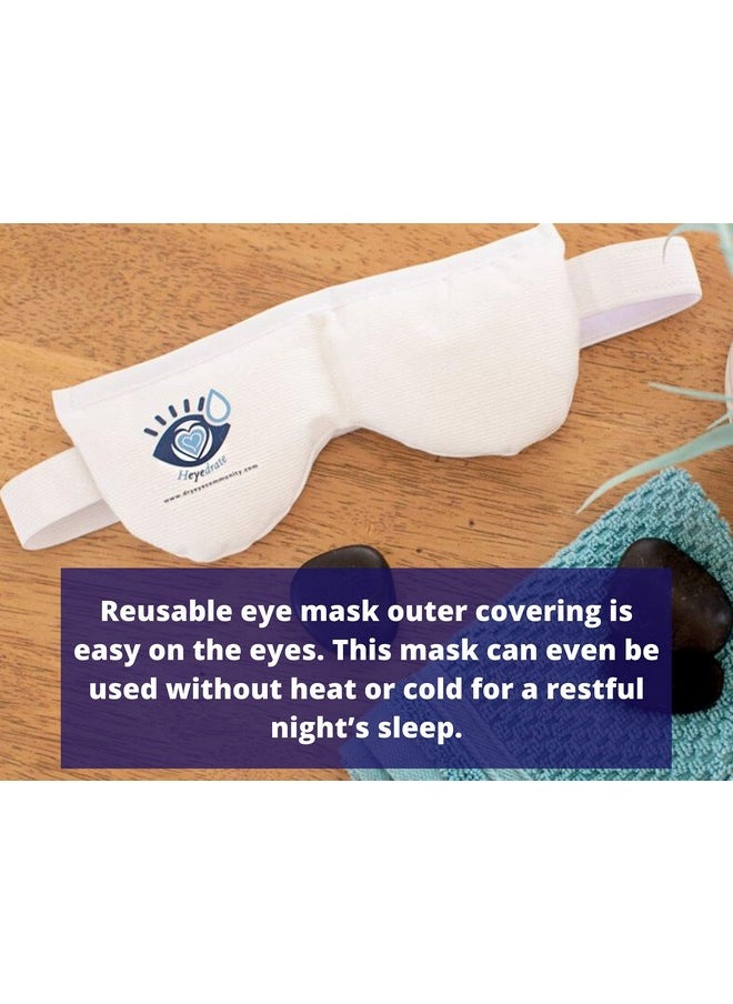 Heyedrate Heated Eye Mask - Soothing Warm Compress for Temporary Relief of Irritated Eyes, Dryness, Crusty Eyelids, Eyelid Bumps- Rejuvenate Your Eyes with Gentle Heat & Cold Therapy - White