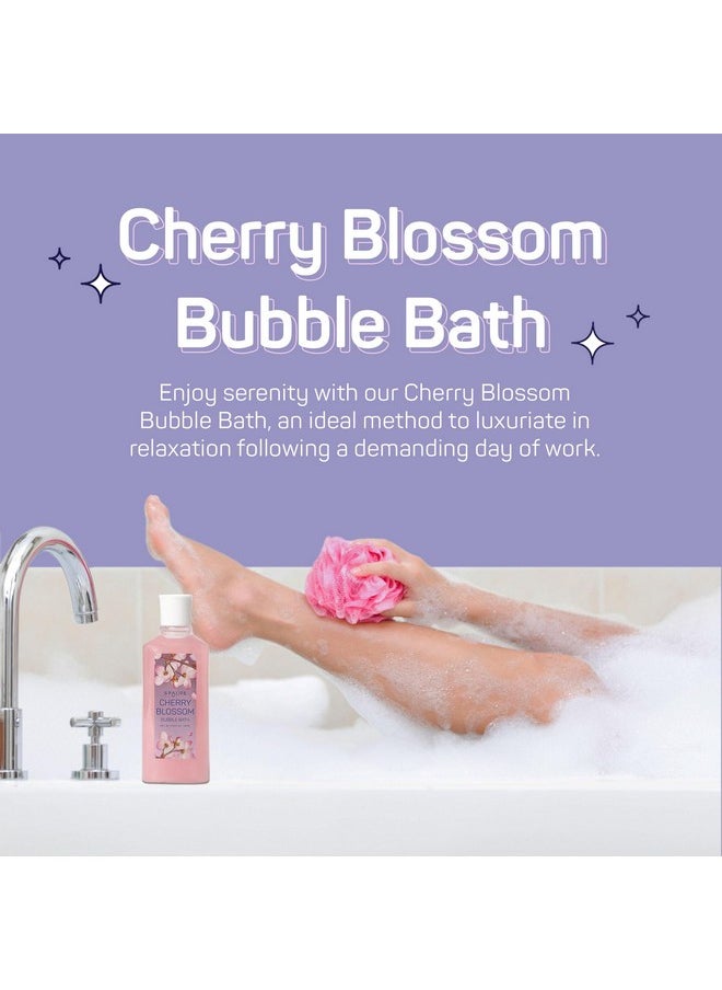 SpaLife Cherry Blossoms Gift Set - 5-Piece Bath and Shower Caddie, Bubble Bath, Shower Gel, Bath Salts, Body Lotion, Relaxing Luxury at Home Spa Experience, Perfect Christmas Bath Gift for Women