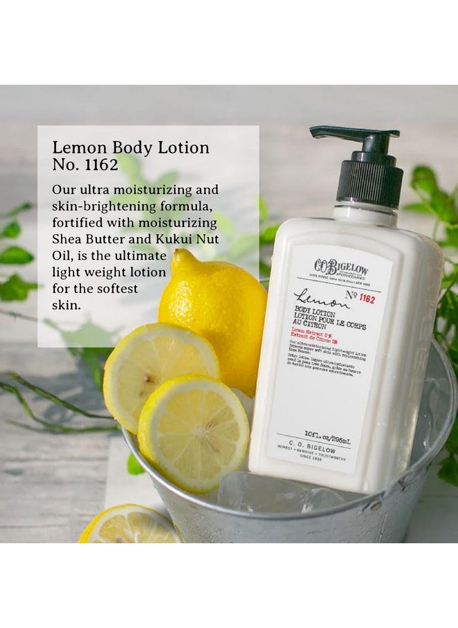 C.O. Bigelow Apothecary Duo, Lemon Body Care Gift Box with Body Soap & Lotion, Gift Set of Two - Moisturizing Lotion & Liquid Hand Wash for Dry Skin - 10fl oz Each