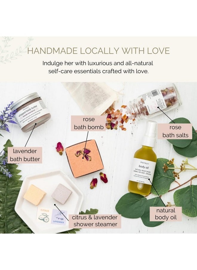 Self Care Gift Basket for Mom: New Mommy Care Package Pampering Gift Set with Bath Accessories and Natural Skincare Products. Our Spa Day Kit for Women is the ideal Birthday Gift Basket for her.