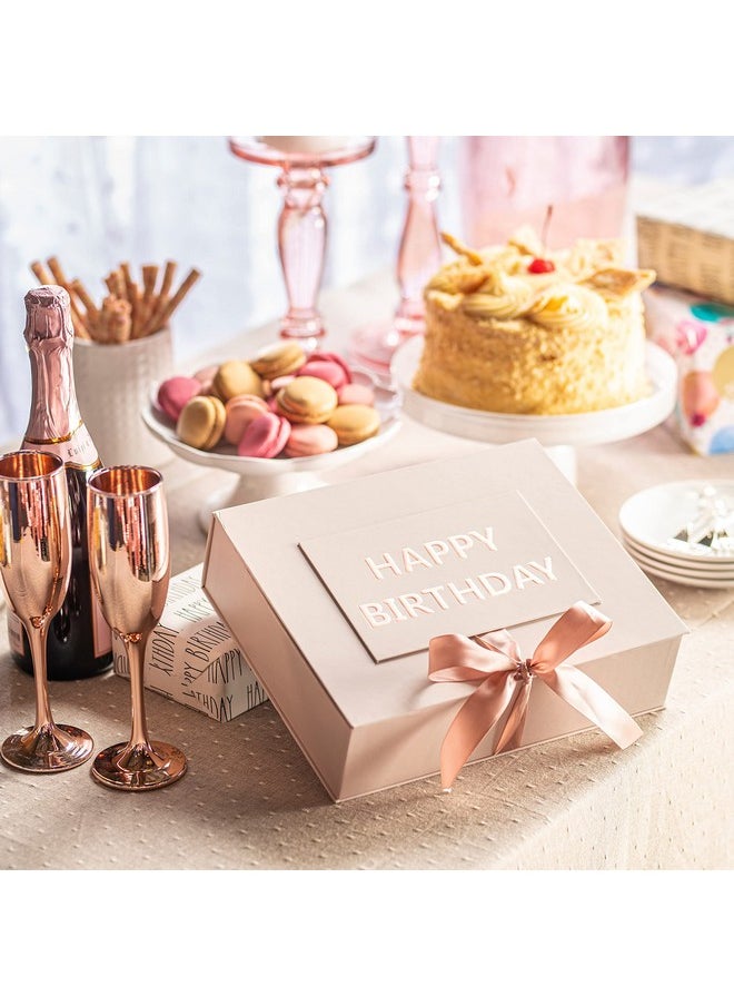 Birthday Gifts for Women, Birthday Spa Gift Basket for Women, Luxury Birthday Spa Gift Box with Vit E, Rich Bath Essentials, Diffuser, Candle, Sterling Silver CZ Heart Necklace, 24k Flower Rose & More