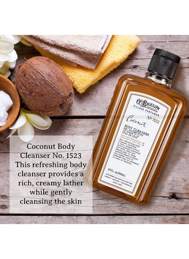 C.O. Bigelow Apothecary Duo, Coconut Body Care Gift Box with Body Soap & Lotion, Gift Set of Two - Moisturizing Lotion & Liquid Body Wash for Dry Skin - 10fl oz Each