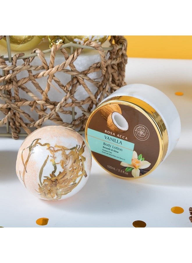 Spa Gift Baskets for Women, 7pcs Set Vanilla Spa Gifts for Women, Bath and Body Gift Set with Bath Bomb, Relaxing Spa Kit for Women, Skin Care, Gifts for Women from RA ROSA ACCA