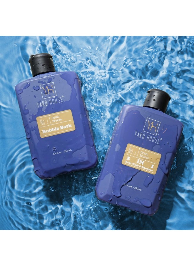 YARD HOUSE All Natural Bath and Body Spa Gift Basket Set for Men - Ocean Breeze - Luxury Men's Skin Care Kit For Him in Toiletry Bag for Relaxation, Revitalization, Exfoliating, Cleansing