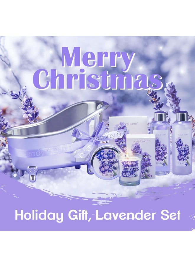 Gift Set for Women Body & Earth Gifts for Women Lavender Gift Baskets For Women Bath Sets for Women Gift with Bubble Bath Body Lotion Scented Candle Christmas Gifts for Women Bath Gifts for Women