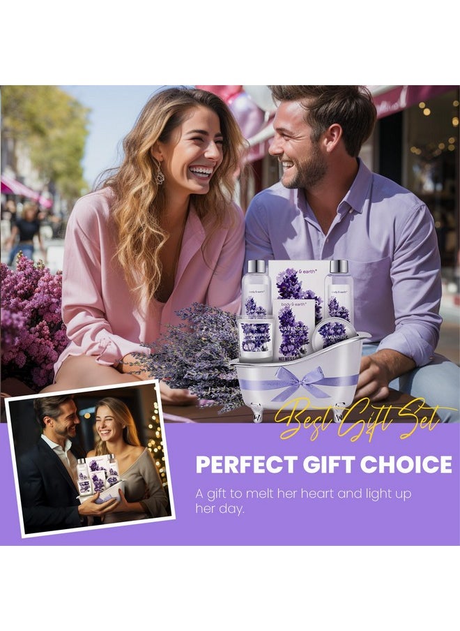 Gift Set for Women Body & Earth Gifts for Women Lavender Gift Baskets For Women Bath Sets for Women Gift with Bubble Bath Body Lotion Scented Candle Christmas Gifts for Women Bath Gifts for Women