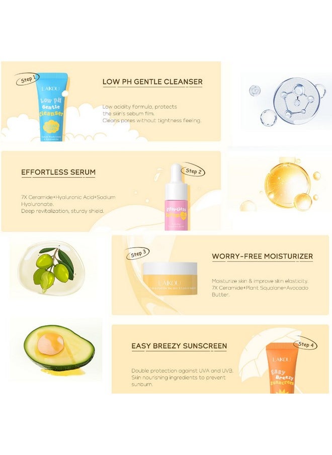 Hydrating Skin Care Set Travel Kit,4 Piece Skincare Essentials Set Mini Travel Size,Travel Friendly Face Routine Set for Women and Teenage Girls- Travel Essentials Gift Set