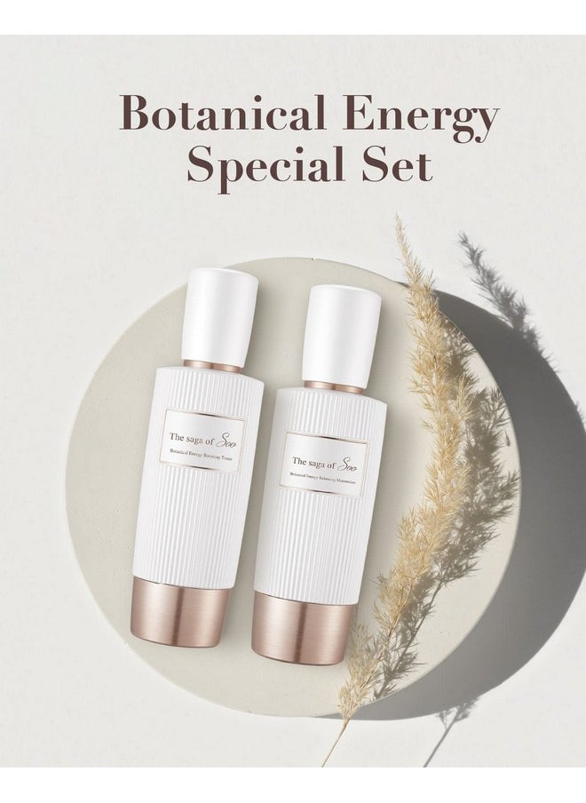 Sooryehan THE SAGA OF SOO BOTANICAL ENERGY (360 ml / 12.17 Fl Oz) - Korean Skin Care Gift Set by LG BEAUTY. Botanical Energy Boosting Toner, Balancing Moisturizer, Cream, Foam Cleanser.