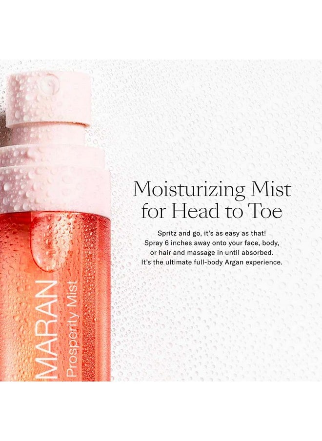Josie Maran Argan Layering Kit - Whipped Argan Oil Body Butter + Prosperity Body Mist - Delivers an All Over Body Glow, Intense Hydration & Absorbs Quickly - Vanilla Cherry (2 Piece Set)
