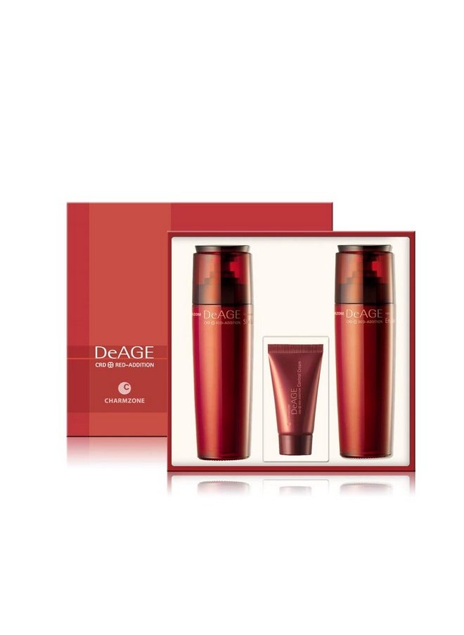 CHARMZONE DeAge Red Addition Set of 2- Moisturizing Toner and Emulsion Set + Control Cream