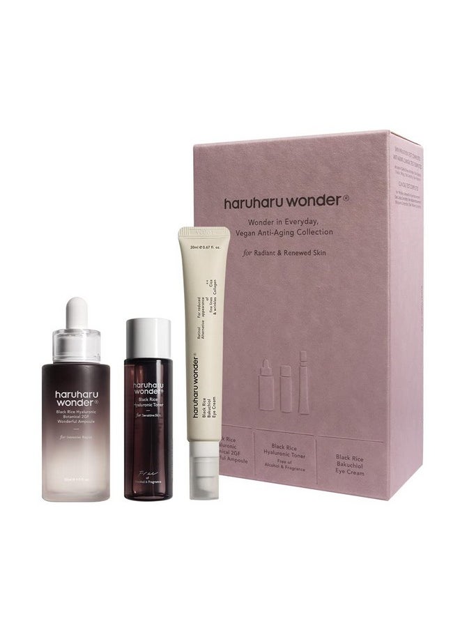 Haruharu Wonder Vegan Well-Aging Collection, Gift Box for Special Day, Suitable for All Skin Types