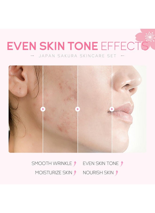 LAIKOU Skin Care Set JAPAN SAKURA Women Beauty Gift Sets Skin Care Kit with Cleanser, Toner, Serum, Eye Cream, Face Cream Travel Kit for Women Teen Girls Mom Daughter Birthday TSA-friendly Sizes 5pcs