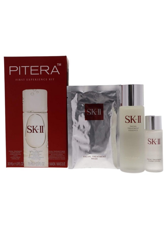 SK-II Pitera First Experience for Unisex 3 Piece Kit (2.5 Ounce Facial Treatment Essence + 1 Ounce Facial Treatment Clear Lotion + 1 Count Facial Treatment Mask)