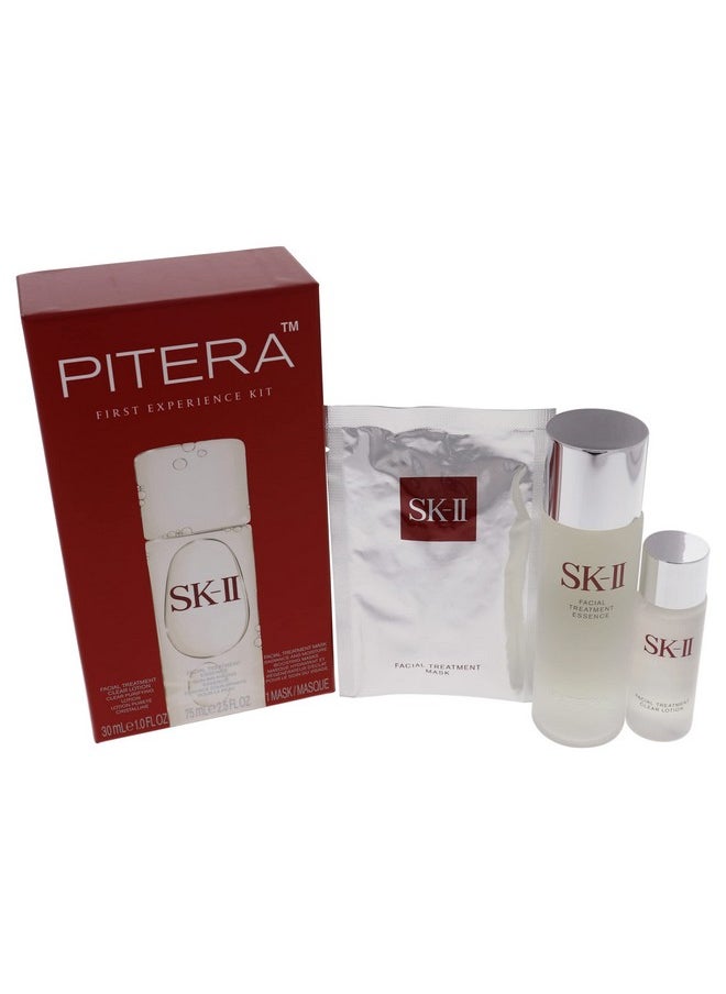 SK-II Pitera First Experience for Unisex 3 Piece Kit (2.5 Ounce Facial Treatment Essence + 1 Ounce Facial Treatment Clear Lotion + 1 Count Facial Treatment Mask)