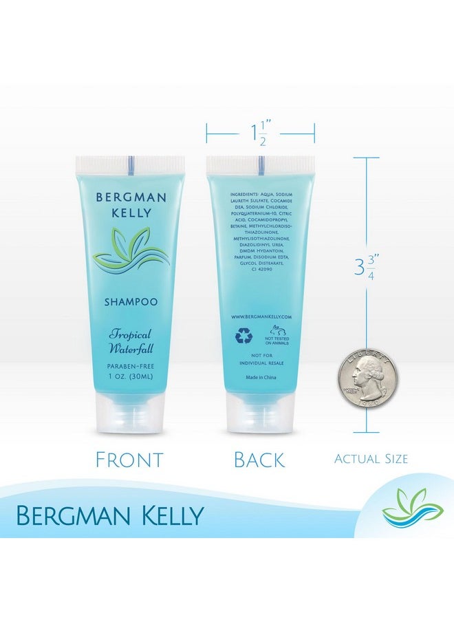 BERGMAN KELLY Round Hotel Soap Bars, Shampoo & Conditioner 3-Piece Set (1 oz each, 150 pc total, Tropical Waterfall), Delight Your Guests with Refreshing Bulk Travel Size Hotel Toiletries