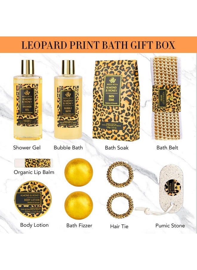 Bath Gift Set for Women,20 Pcs Skin Care Set Leopard Print Spa Gifts for Birthday, Mother's Day, Valentine's Day. Home Spa Kits, Skin Care Stuff with Shower Gel, Body Lotion, Manicure Set.