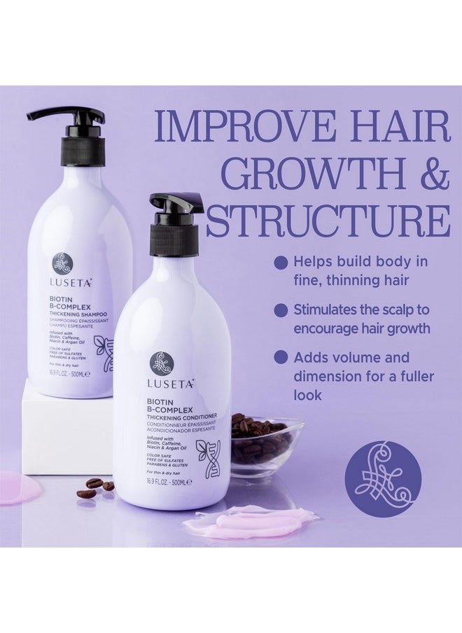 Luseta B-Complex Shampoo & Conditioner Set for Hair Growth and Strengthening, Routine shampoo and Conditioner for women hair loss, Biotin Shampoo and Conditioner for Thinning Hair All Types 2 x 16.9oz