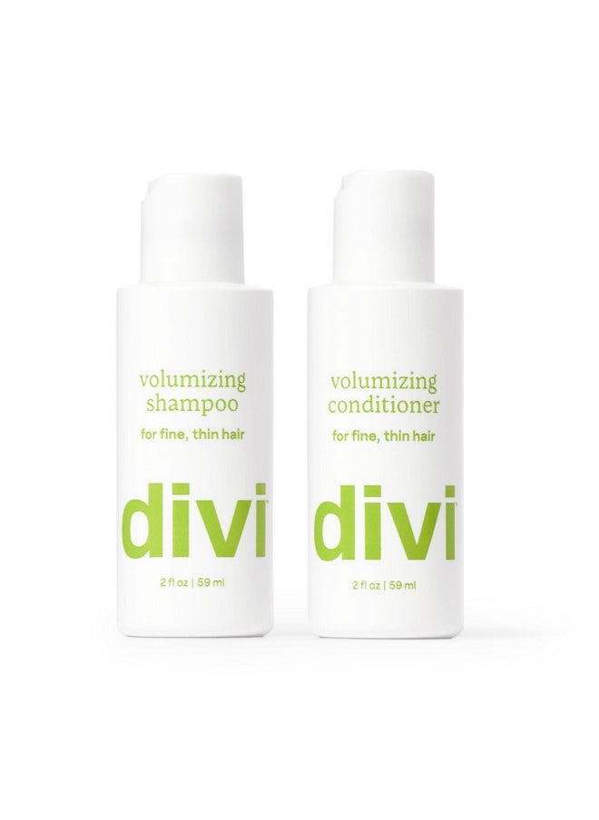 divi Mini Volumizing Shampoo & Conditioner - Lightweight Formula for Fine Hair - Designed to Strengthen and Protect the Hair from Damage - Travel Size, 2oz