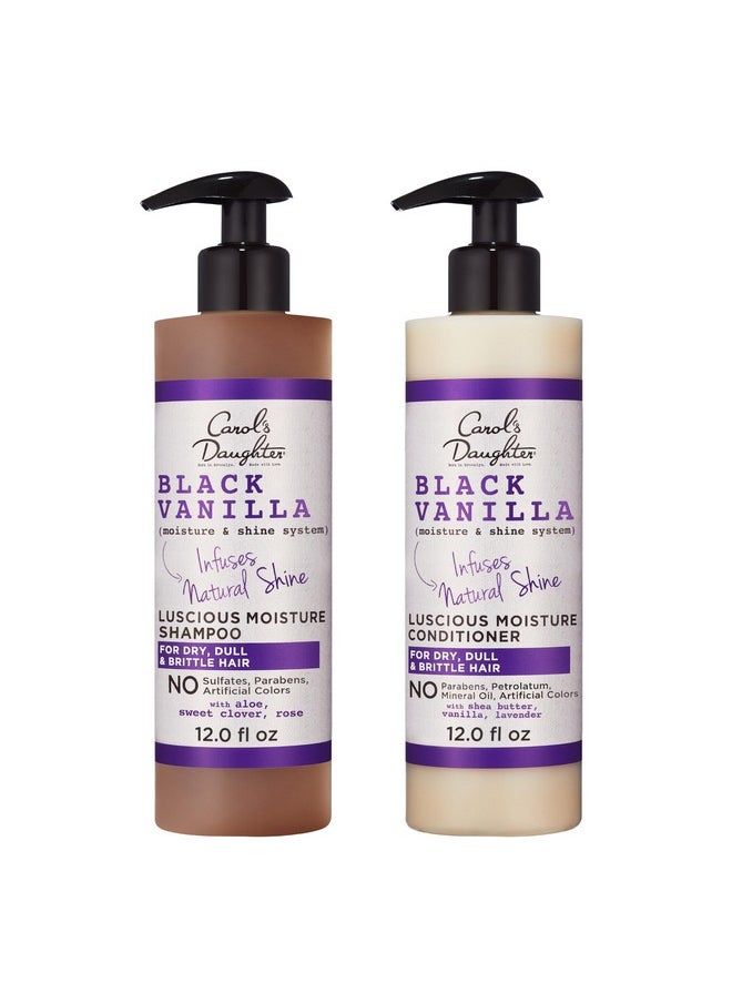 Carol's Daughter Black Vanilla Sulfate Free Shampoo and Conditioner Set for Curly, Wavy or Natural Hair, Moisturizing Hair Care for Dry, Damaged Hair, 1 Kit
