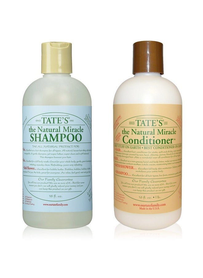 Tate's Natural Miracle Shampoo 18 fl oz & Conditioner 18 fl oz