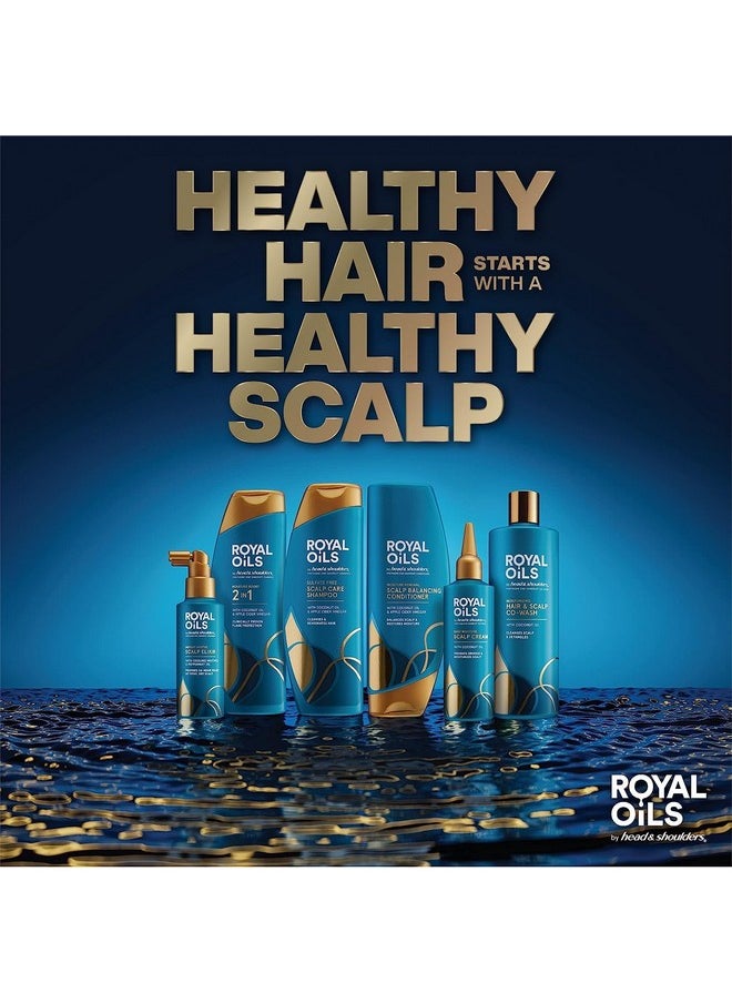 Head & Shoulders Royal Oils Shampoo and Conditioner Set, Includes Anti-Dandruff Scalp Care Shampoo (12.8 Fl Oz.) & Moisture Renewal Scalp Balancing Conditioner, Hair Treatment for Curly & Coily Hair