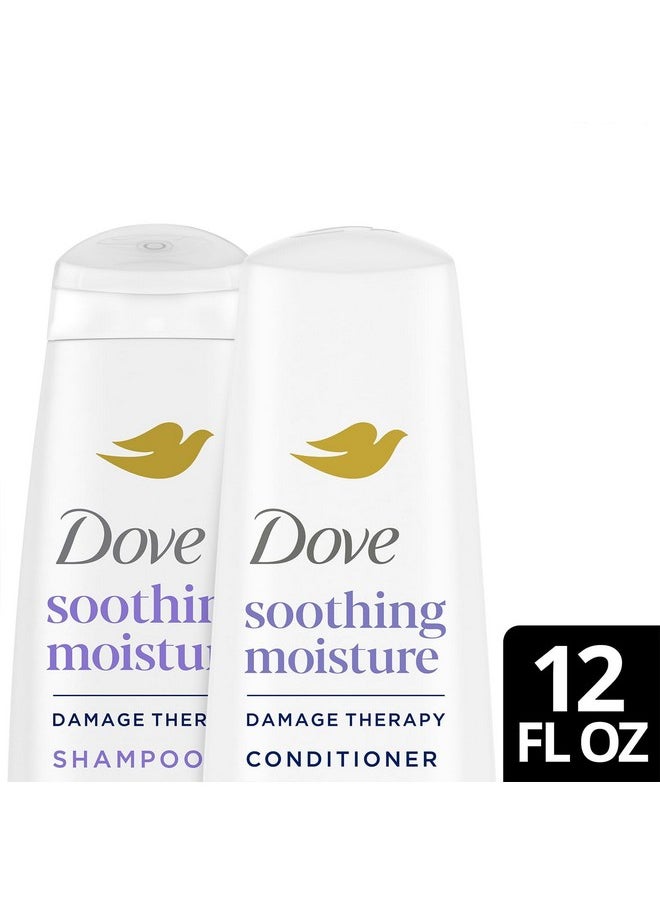 Dove Anti-Dandruff Shampoo and Conditioner Set - Soothing Moisture with Pyrithione Zinc + Sweet Almond Oil for Hair, 12 Oz Ea