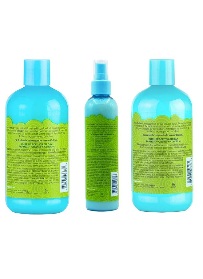 Just For Me Kids Curl Peace Hair Products Combo (SHAMPOO, CONDITIONER & WONDER SPRAY)