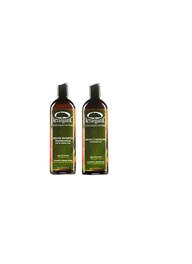 ORGANIC KERATIN POST-TREATMENT SET - SALT & SULFATE FREE SHAMPOO 16oz + CONDITIONER 16oz