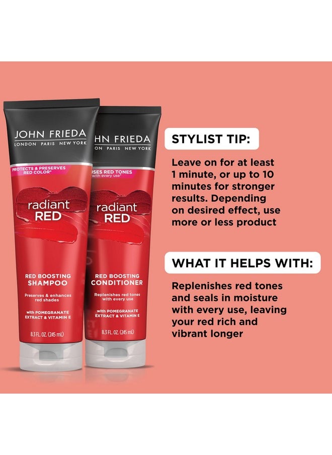 John Frieda Radiant Red Shampoo & Conditioner Bundle, Enhancing Shampoo & Conditioner, Helps Enhance Shades, with Pomegranate and Vitamin E