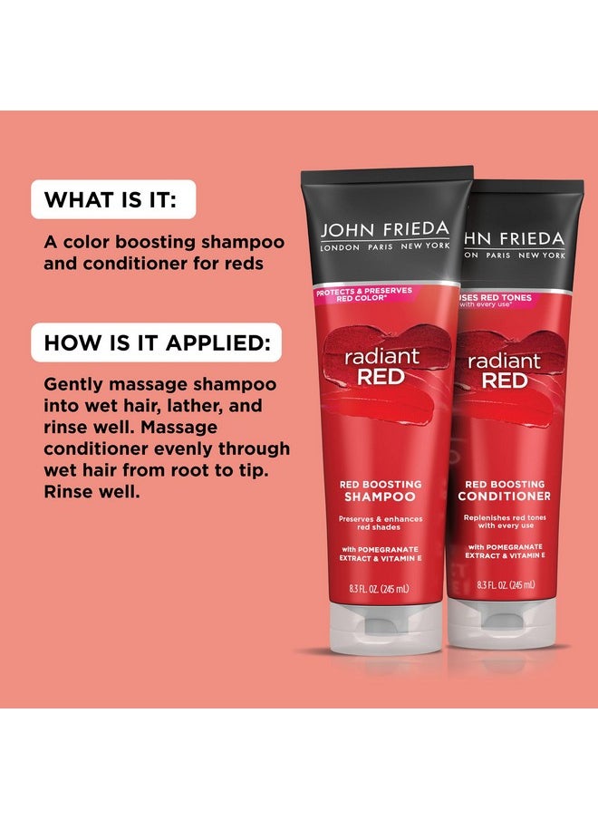 John Frieda Radiant Red Shampoo & Conditioner Bundle, Enhancing Shampoo & Conditioner, Helps Enhance Shades, with Pomegranate and Vitamin E
