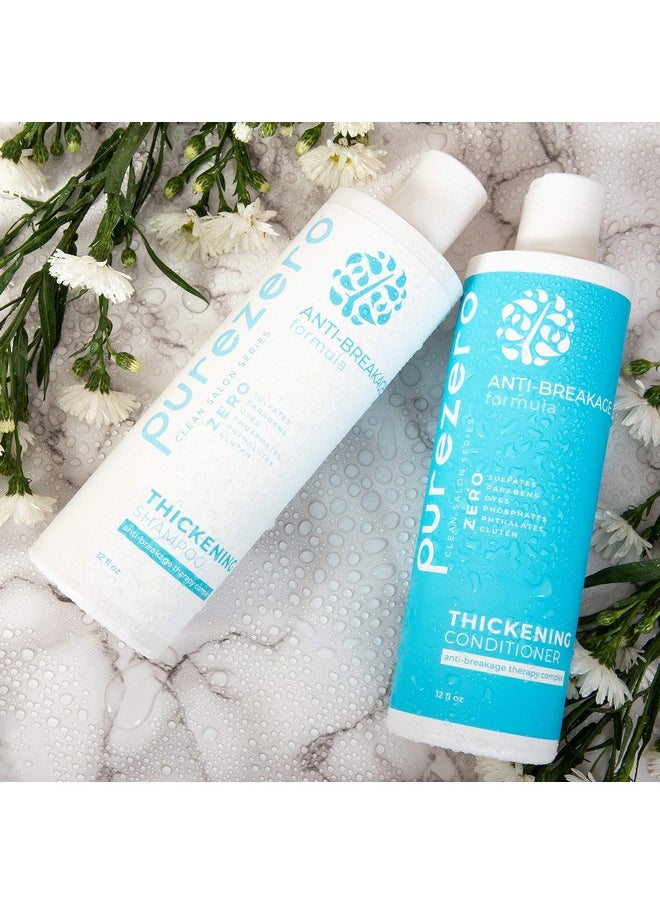 Purezero Anti-Breakage & Thickening Shampoo Conditioner set, For Hair Loss & Hair Thinning, With Biotin, Vitamin C, Caffeine and Saw Palmetto, 100% Vegan & Cruelty Free, Color Safe, 24 ounces