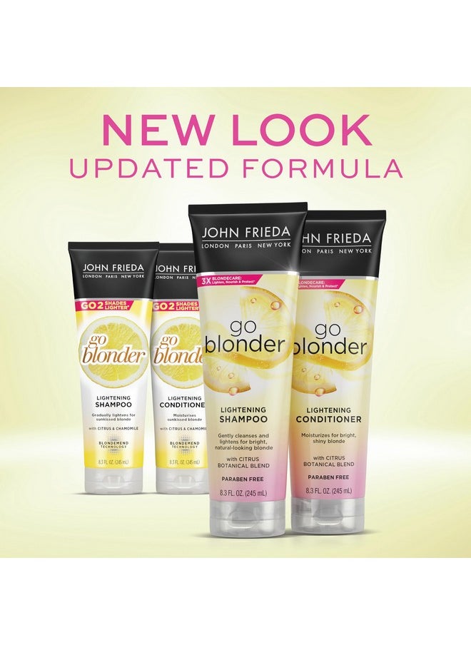 John Frieda Sheer Blonde Go Blonder Shampoo and Conditioner Set for Blonde Hair, Lightening Shampoo and Conditioner with Citrus and Chamomile, featuring our BlondMend Technology, 8.3 oz (2 Pack)