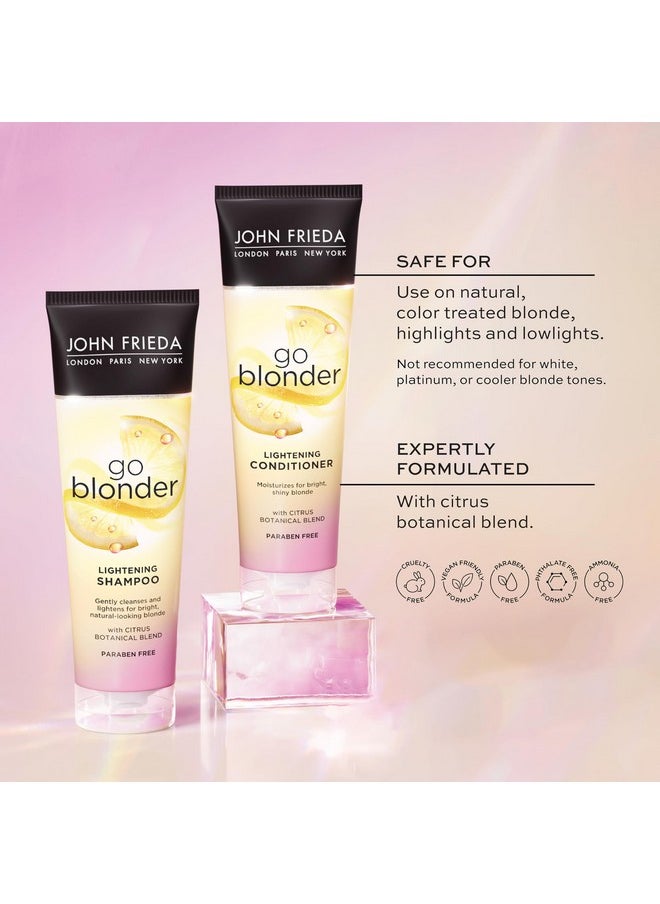 John Frieda Sheer Blonde Go Blonder Shampoo and Conditioner Set for Blonde Hair, Lightening Shampoo and Conditioner with Citrus and Chamomile, featuring our BlondMend Technology, 8.3 oz (2 Pack)