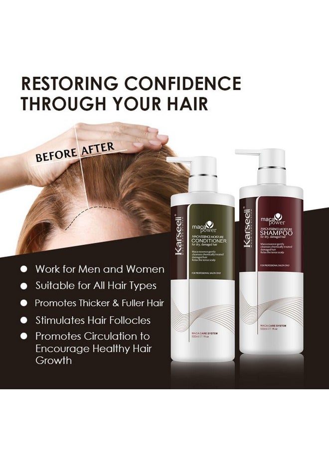Karseell Shampoo Moroccan Argan Oil Essence Maca Herbal Extract Repair Treatment for Dry Damaged Hair All Hair Types 800ml