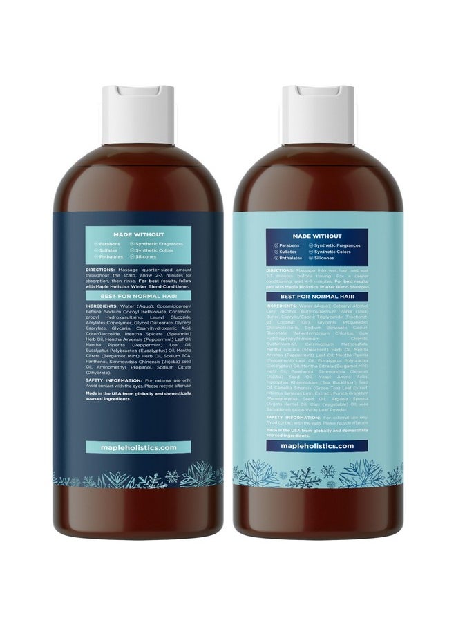 Sulfate Free Hard Water Shampoo and Conditioner - Hard Water Hair Treatments of Product and Minerals with Five Mint Essential Oils for Replenishing Hydration and Hair Shine - Paraben & Cruelty Free