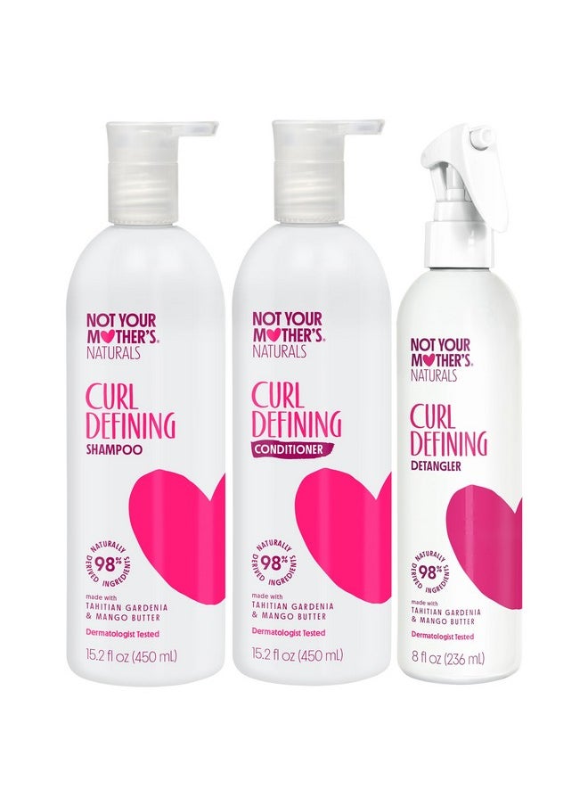 Not Your Mother's Naturals Moisturize & Enhance Curl Definition Shampoo, Conditioner, & Detangler (3-Pack) - Tahitian Gardenia Flower & Mango Butter