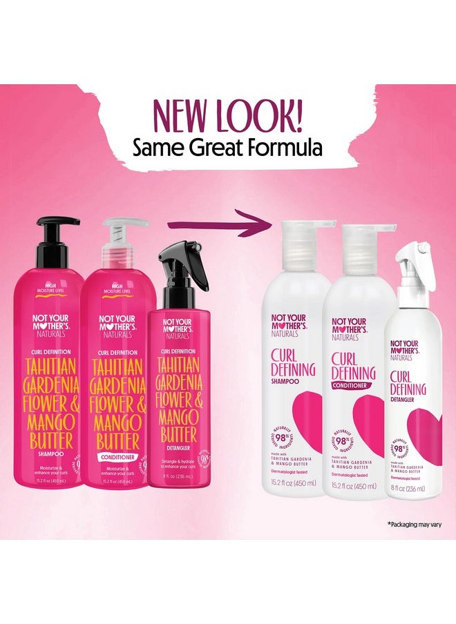 Not Your Mother's Naturals Moisturize & Enhance Curl Definition Shampoo, Conditioner, & Detangler (3-Pack) - Tahitian Gardenia Flower & Mango Butter