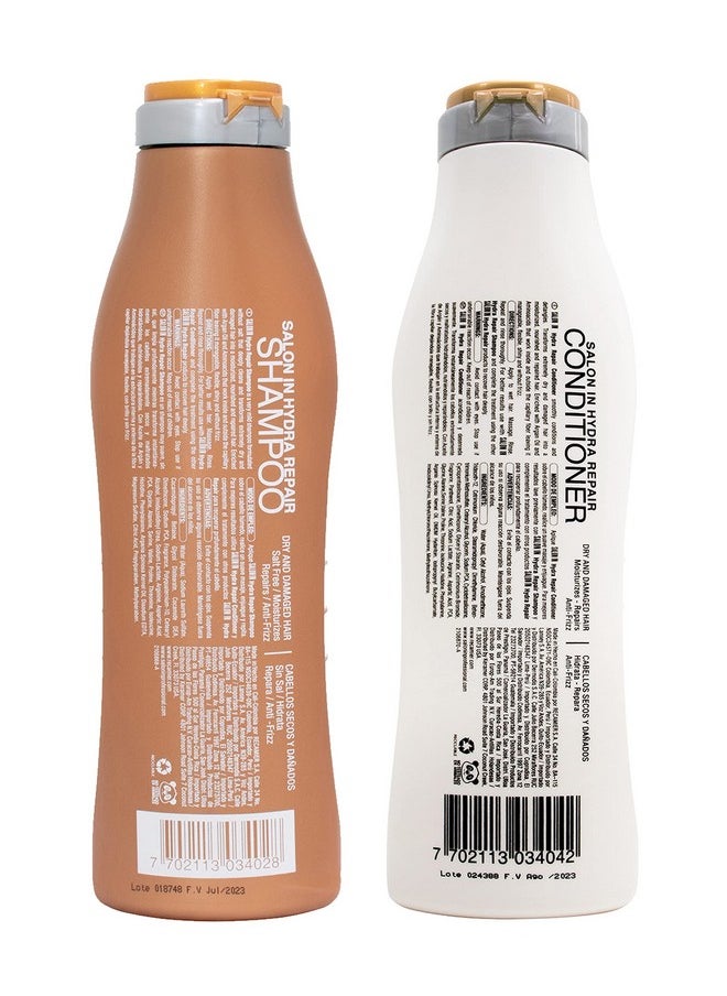 Recamier Saloon In Hydra Repair Shampoo & Conditioner Set Dry And Damaged Hair | SalonIn Cabello Secos Y Dañados Hidrata Nutre Y Repara Instantáneamente Kit 10.1Oz-300ml