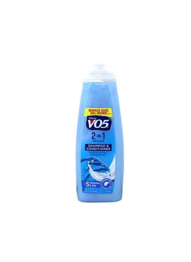 VO5 Shampoo/Conditioner 2 in 1 Moisturizing 12.5 Oz(6 Pack)