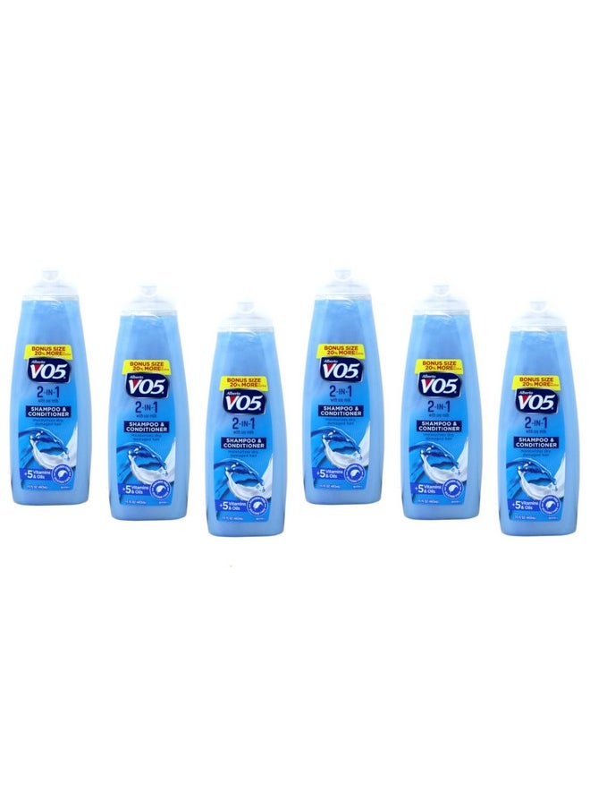 VO5 Shampoo/Conditioner 2 in 1 Moisturizing 12.5 Oz(6 Pack)